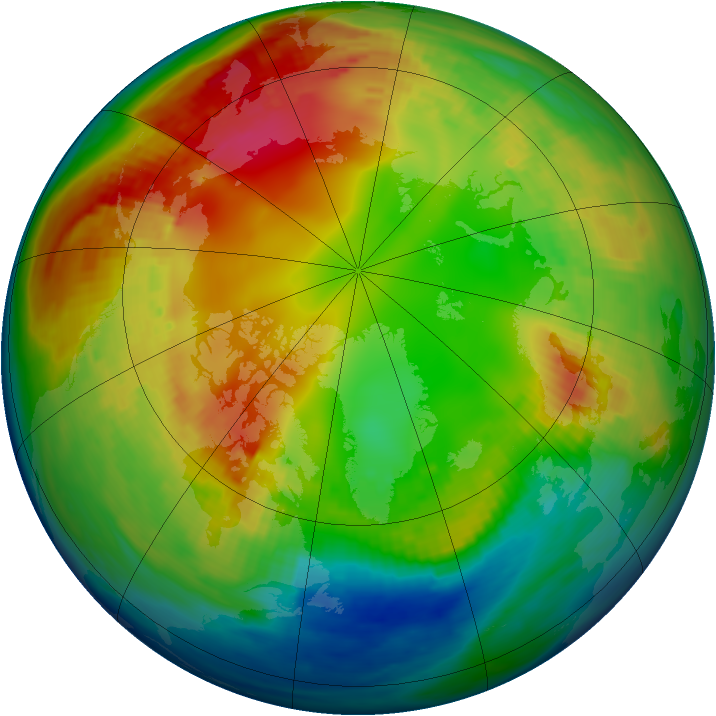 Arctic ozone map for 31 January 1983